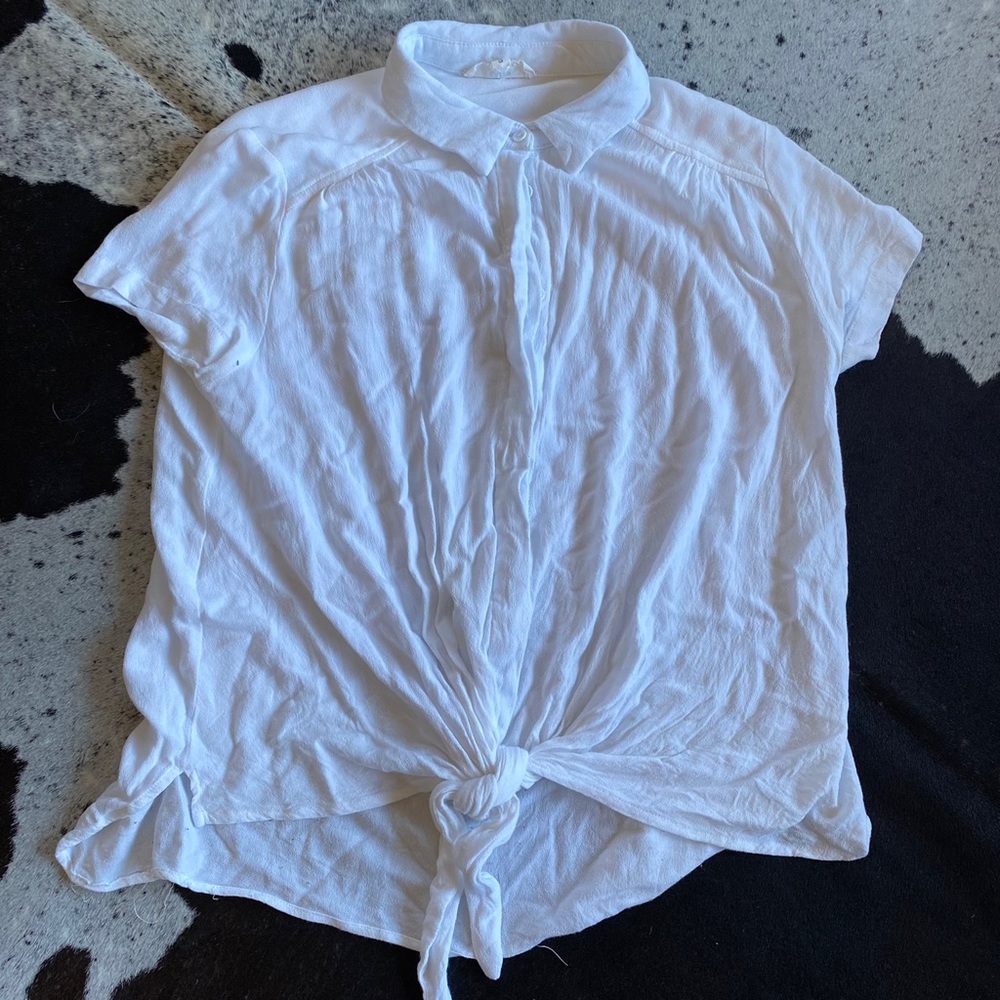 Tie front Collared Blouse